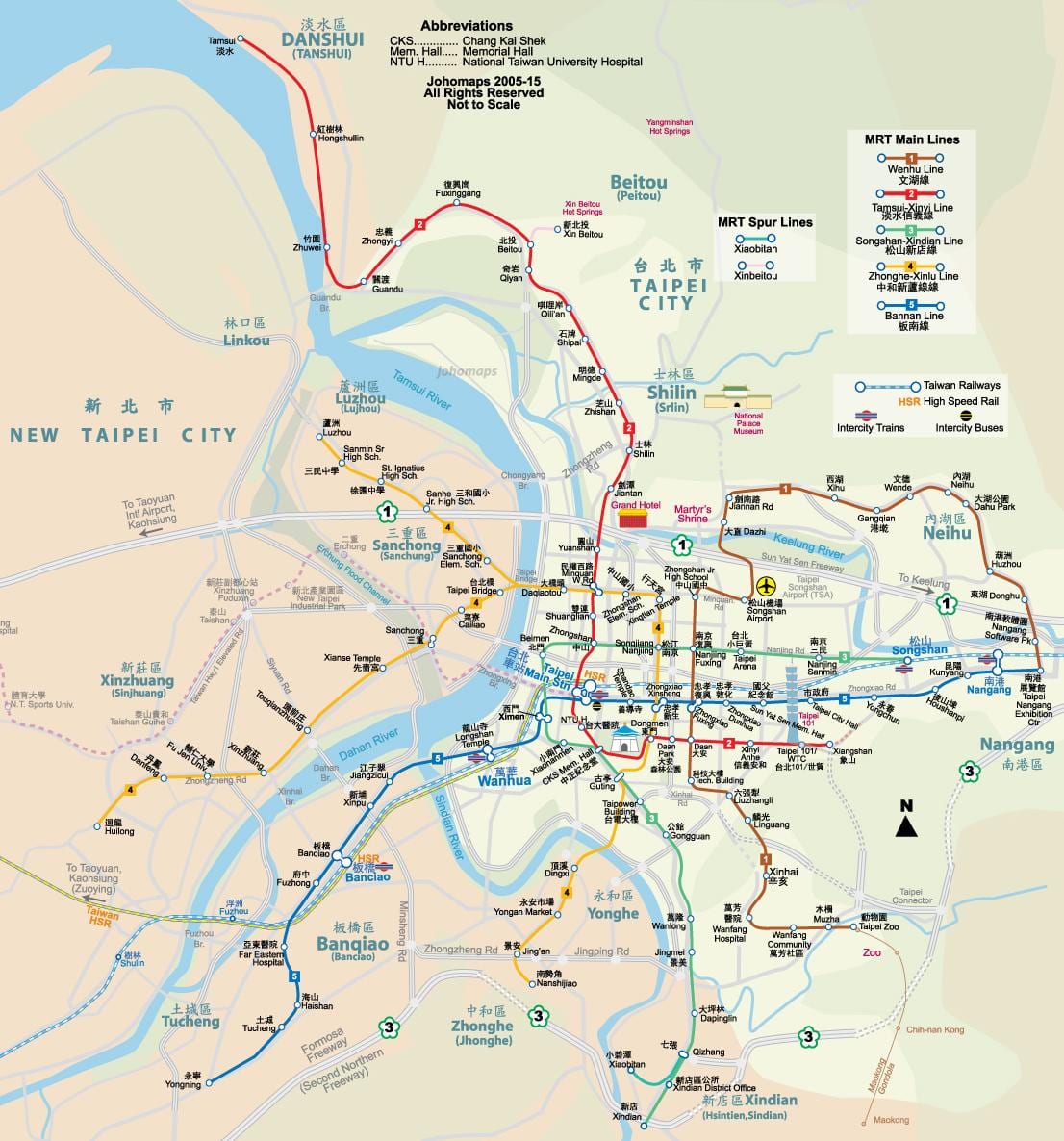карта метро в Тайване