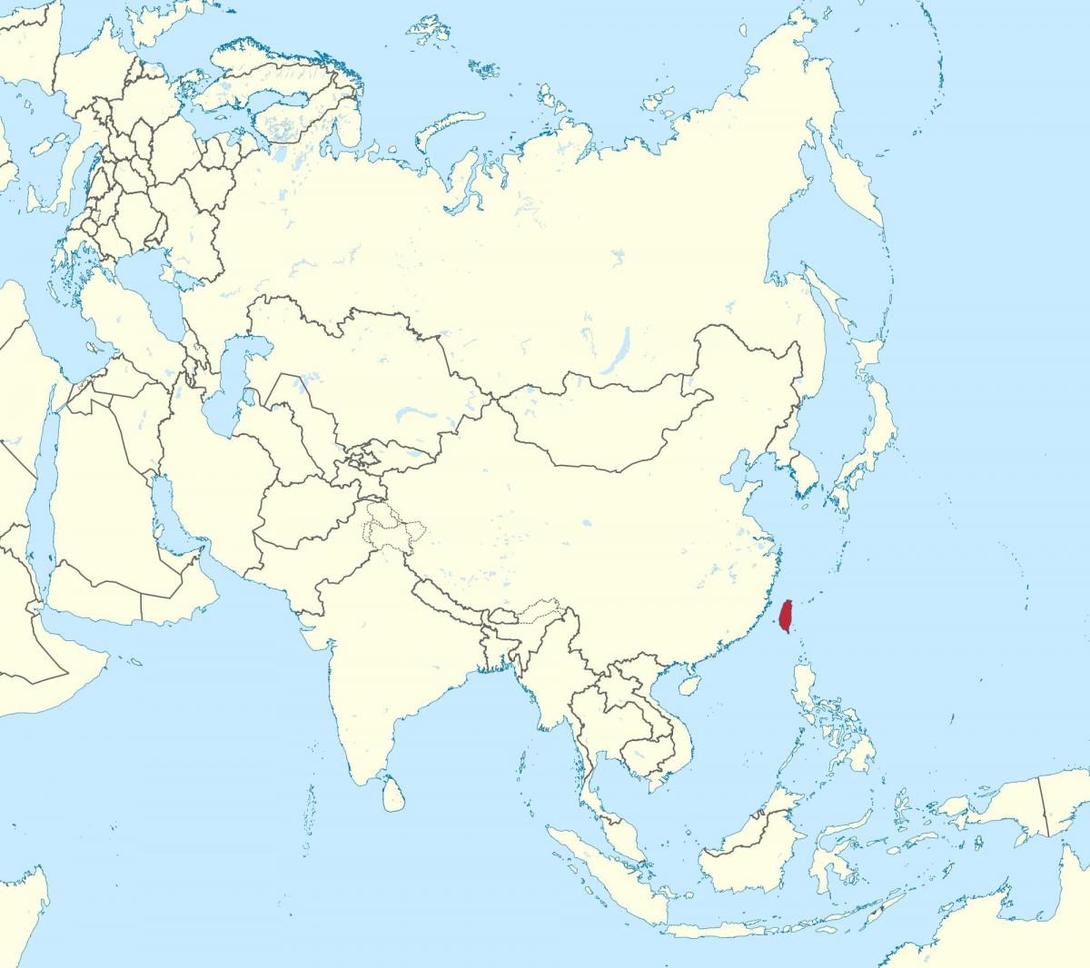 Тайвань карта в Азии