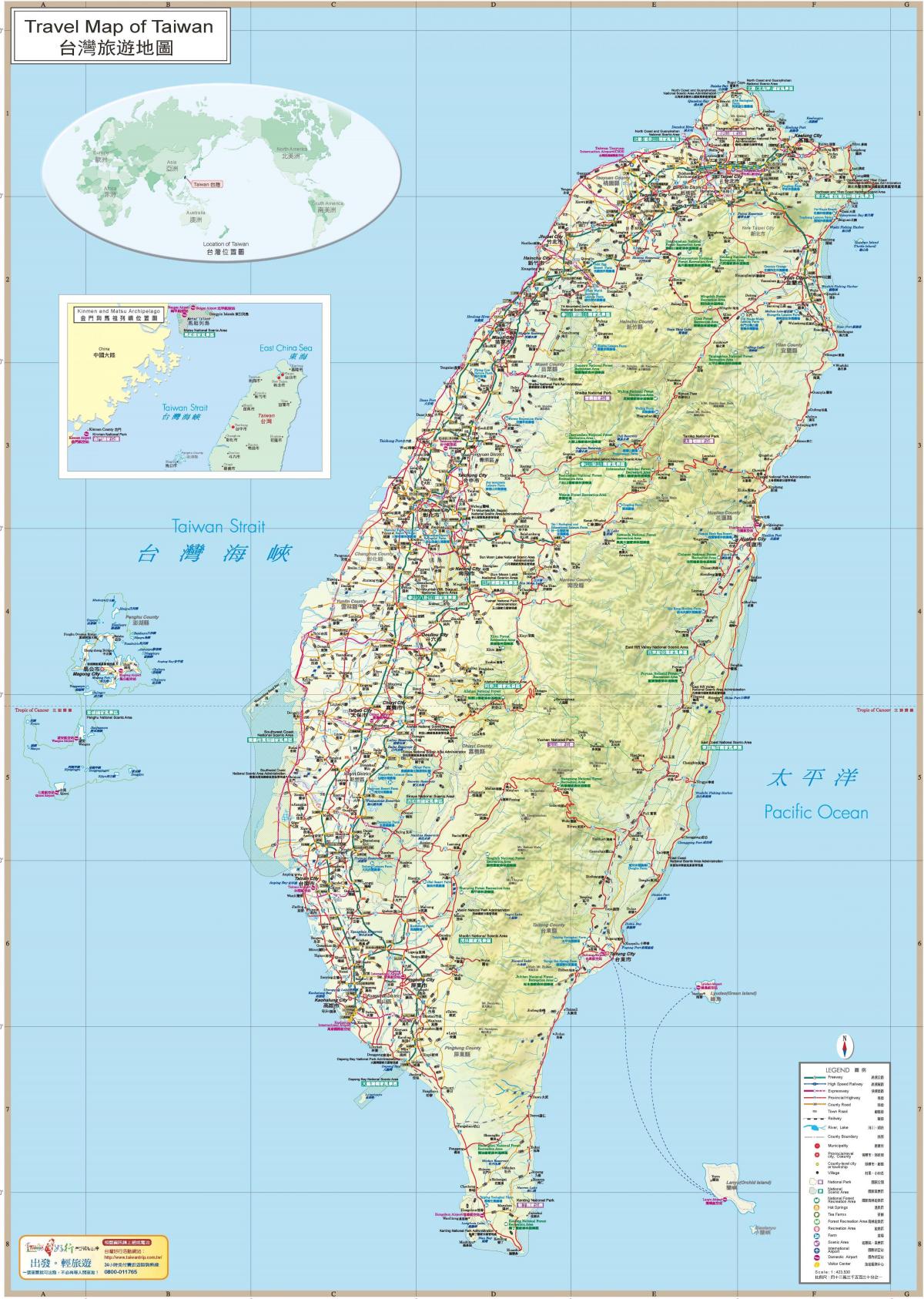 карта туристических достопримечательностей Тайваня