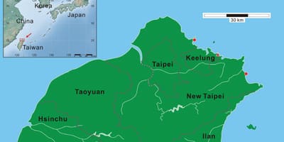 Севере Тайваня карте