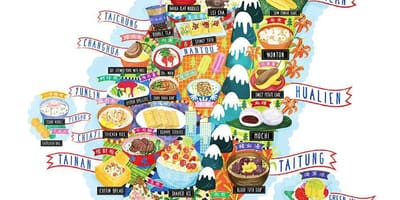 Карта Тайваня пищевыми продуктами