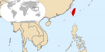 Карта мира, показывающая Тайвань